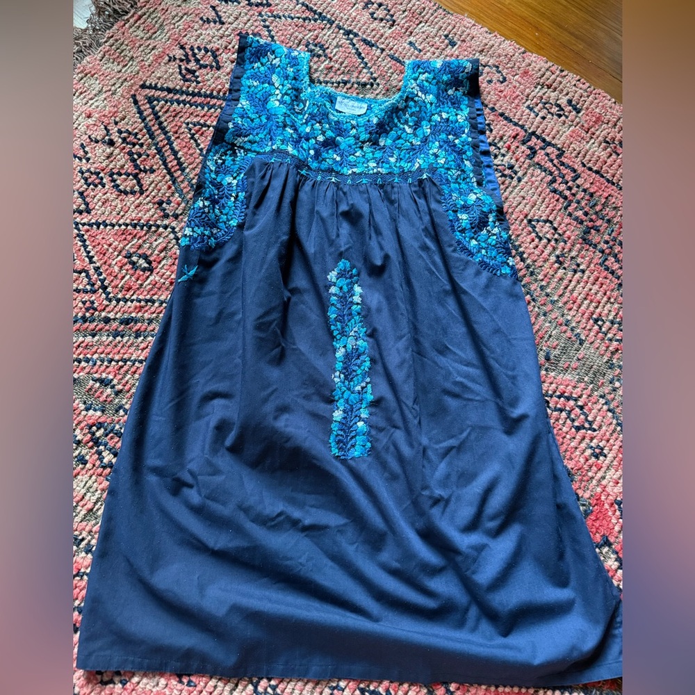 Mi GOLONDRINA navy & blue dress size Large
